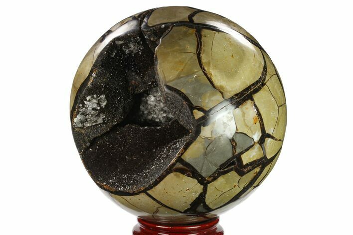 Polished Septarian Geode Sphere - Madagascar #134431